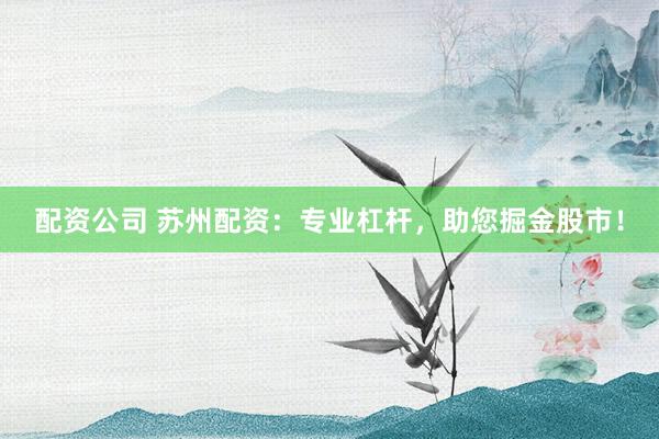 配资公司 苏州配资：专业杠杆，助您掘金股市！