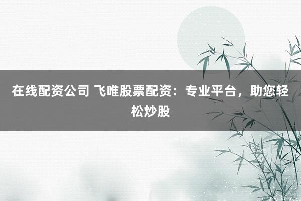 在线配资公司 飞唯股票配资：专业平台，助您轻松炒股