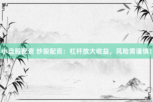 小盘股配资 炒股配资：杠杆放大收益，风险需谨慎！