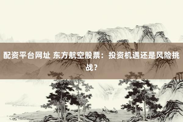 配资平台网址 东方航空股票：投资机遇还是风险挑战？