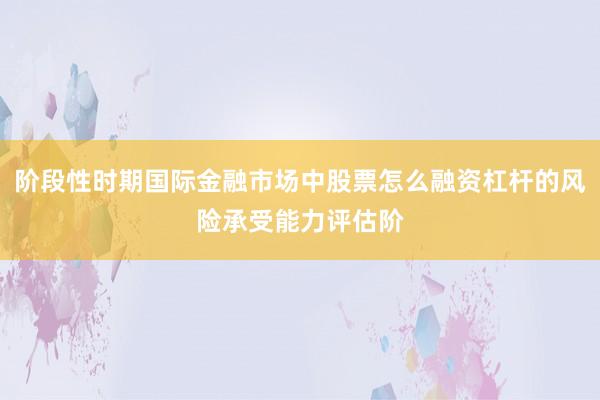 阶段性时期国际金融市场中股票怎么融资杠杆的风险承受能力评估阶