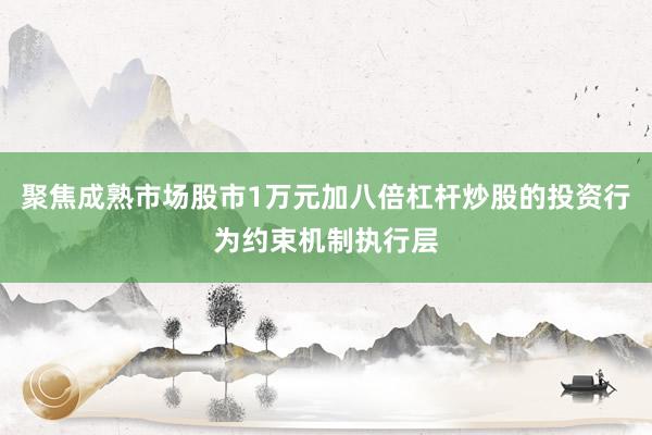 聚焦成熟市场股市1万元加八倍杠杆炒股的投资行为约束机制执行层