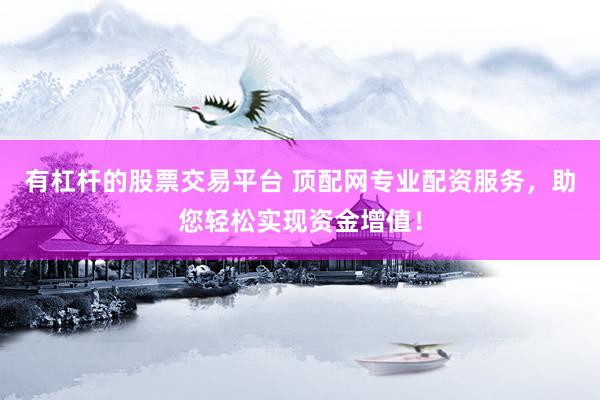 有杠杆的股票交易平台 顶配网专业配资服务，助您轻松实现资金增值！