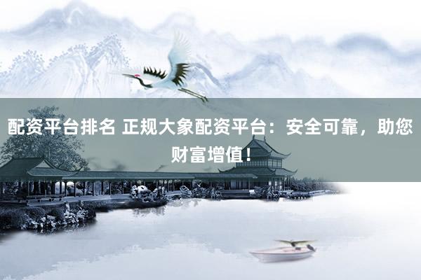 配资平台排名 正规大象配资平台：安全可靠，助您财富增值！