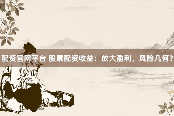 配资官网平台 股票配资收益：放大盈利，风险几何？