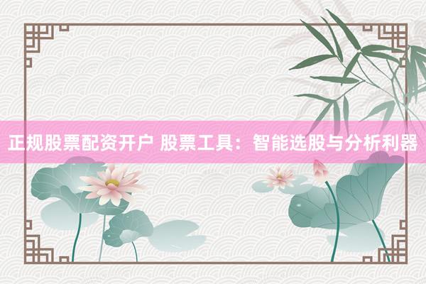 正规股票配资开户 股票工具：智能选股与分析利器