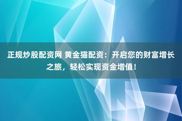 正规炒股配资网 黄金猫配资：开启您的财富增长之旅，轻松实现资金增值！