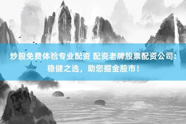 炒股免费体验专业配资 配资老牌股票配资公司：稳健之选，助您掘金股市！