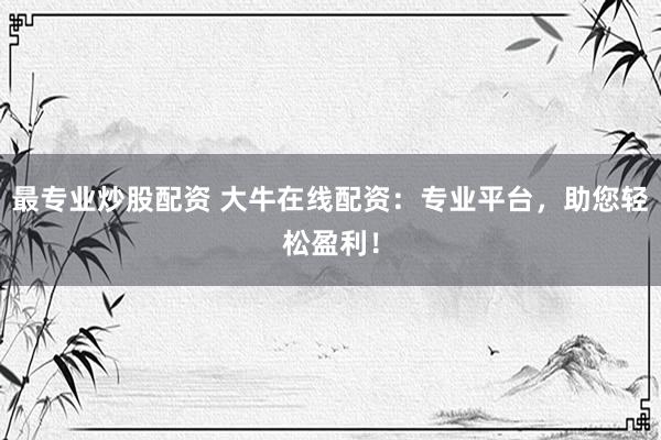 最专业炒股配资 大牛在线配资：专业平台，助您轻松盈利！