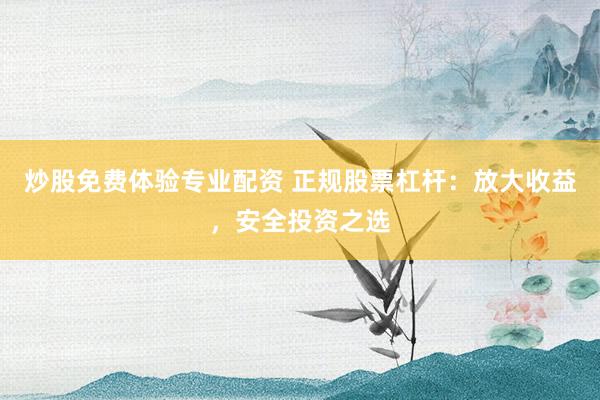 炒股免费体验专业配资 正规股票杠杆：放大收益，安全投资之选